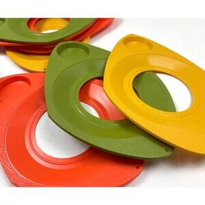 Vintage Retro MCM 1970s Better Maid Plastic Paper Plate/Cup Holders Set of 9 USA